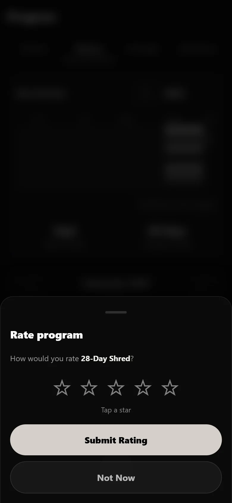 Durata history across four weeks of the 28-Day Shred