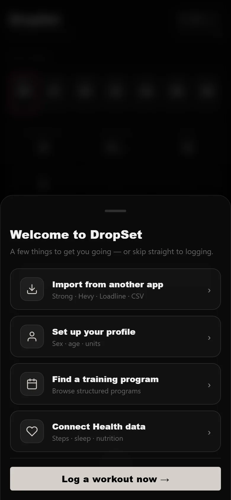 Durata first-run onboarding sheet