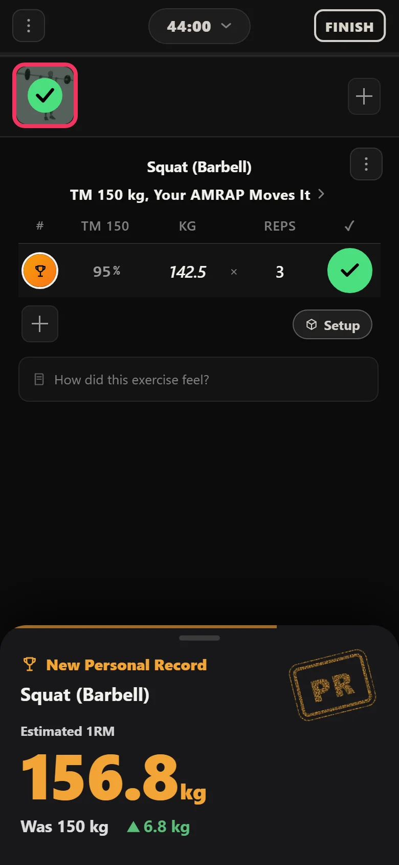 The Rippler week 12 squat: 142.5 kg for 3, a new PR