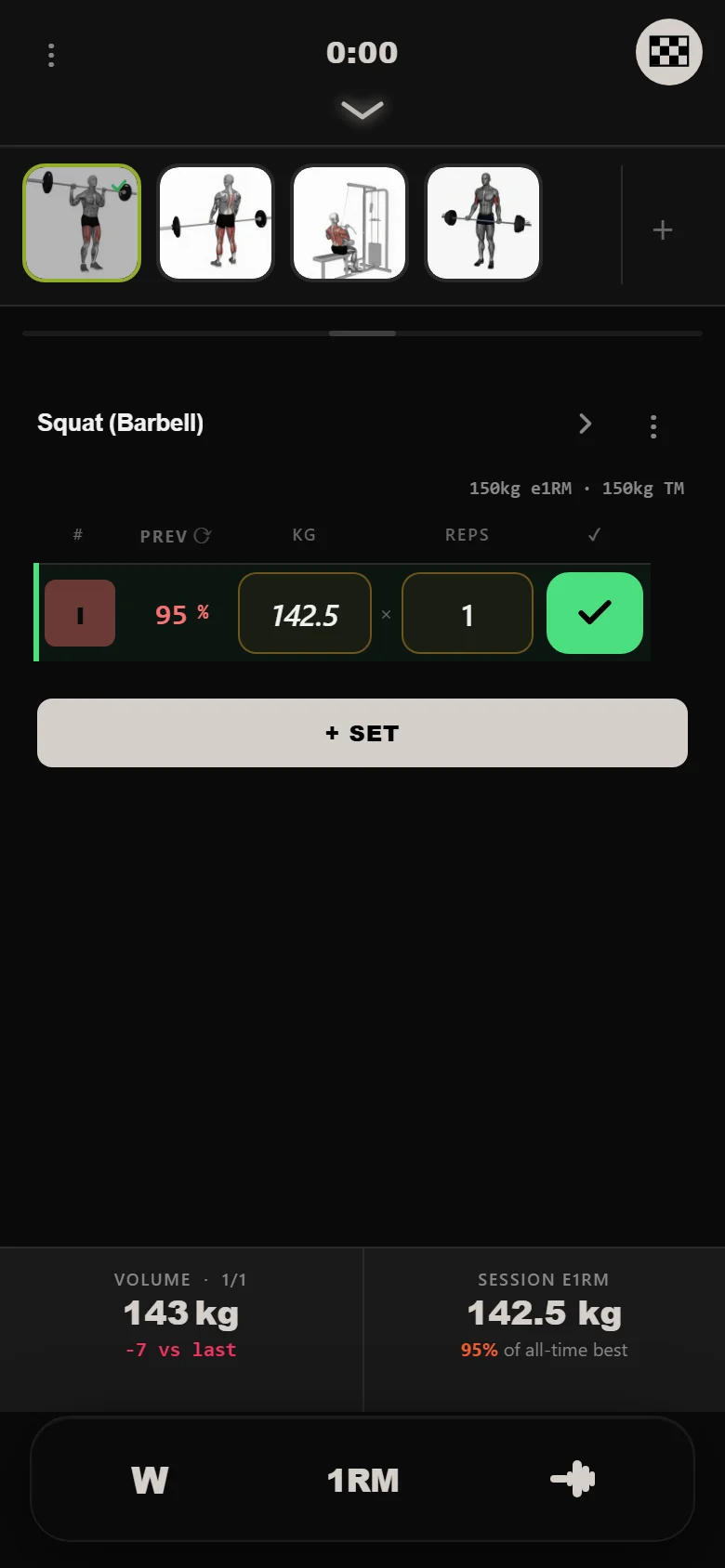 The Rippler week 10 squat in Durata: a single at 95 percent
