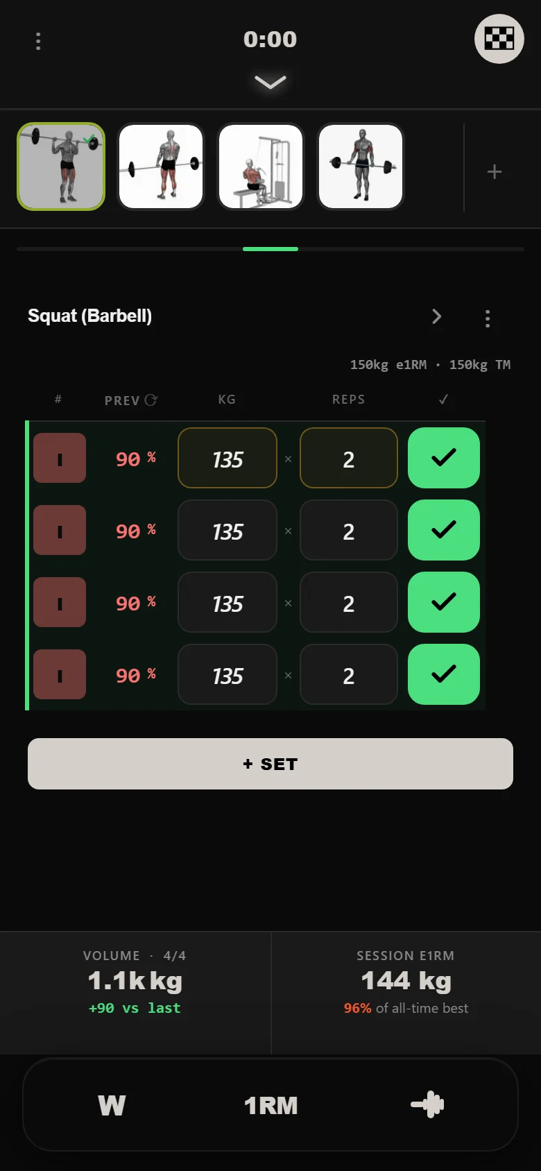 The Rippler week 6 squat in Durata: heavy doubles at 90 percent