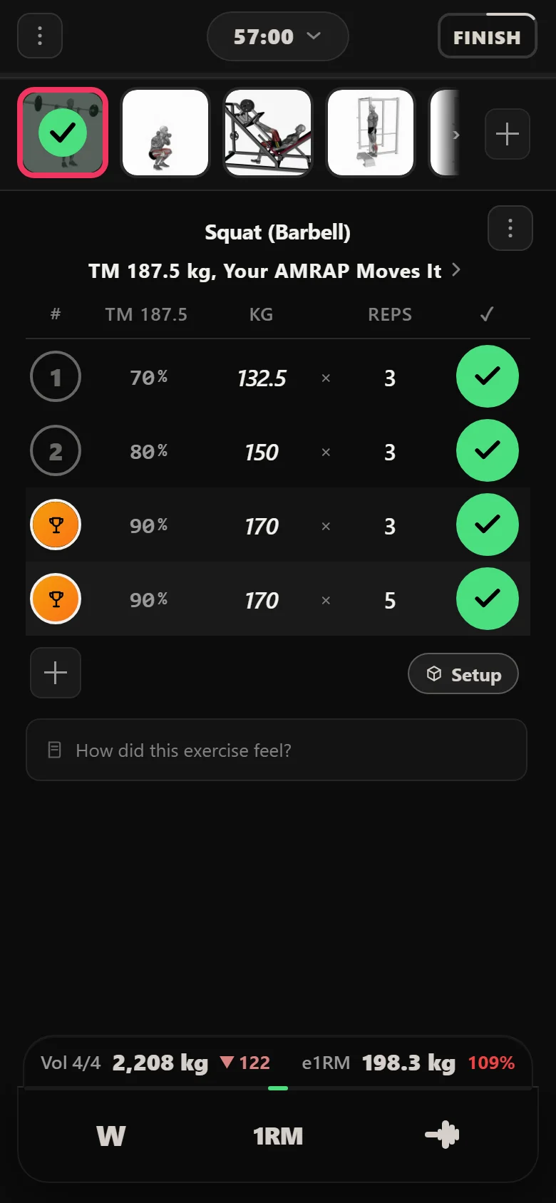 Durata logger: the squat at 170 kg in the fourth wave's triple week